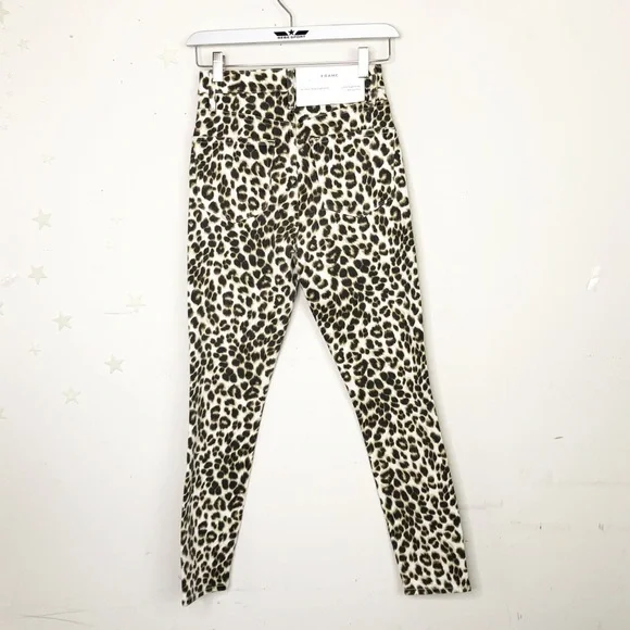𝅺Frame Ali high rise cigarette leopard print jeans